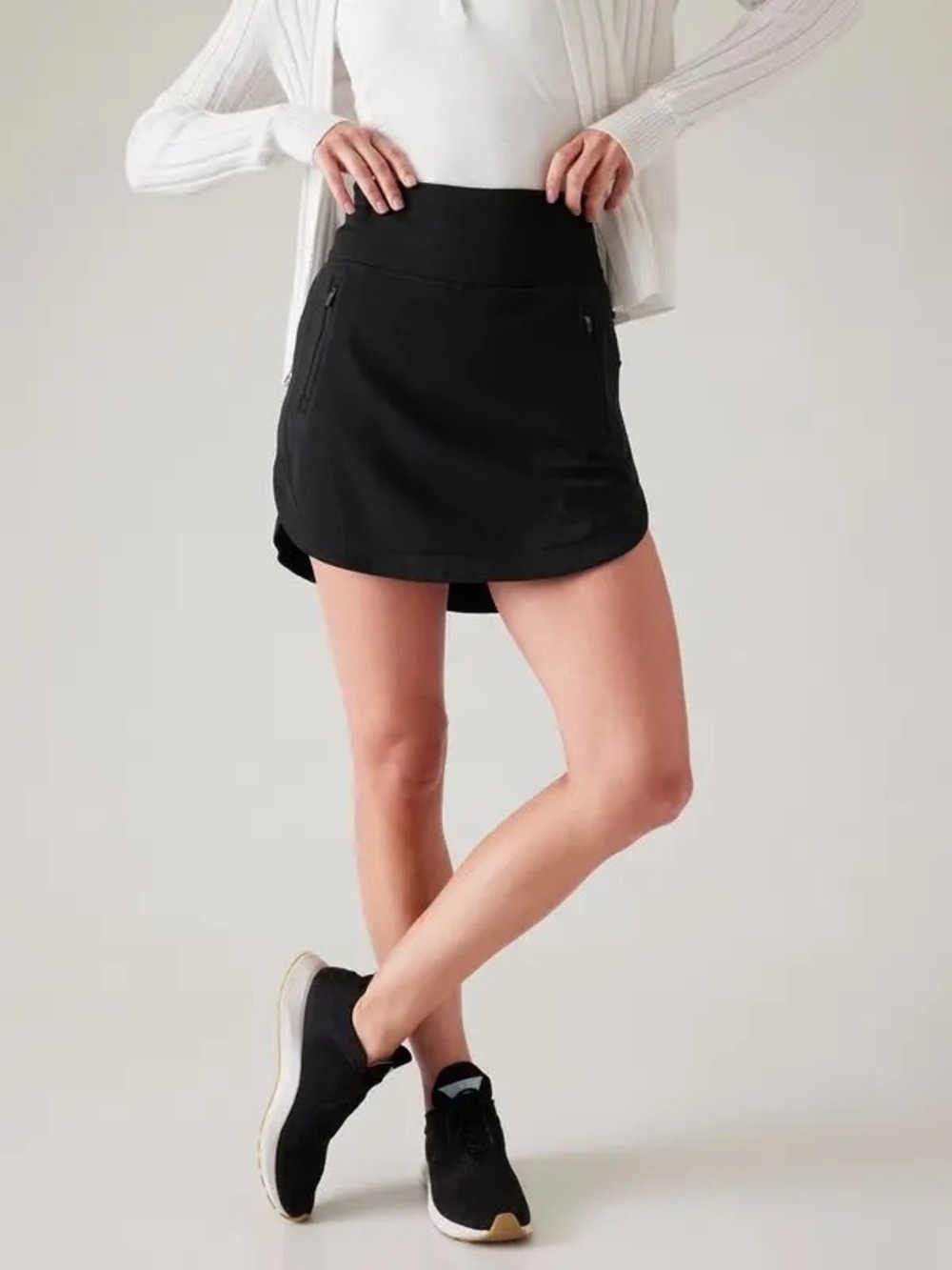 Athleta Fairway Golf Skort 16" Black Size Large Tennis Running Golf Athleisure